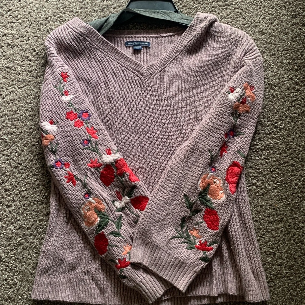 American Eagle Floral Sweater